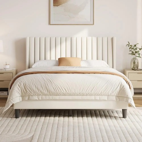 Queen upholstered platform bed - upholstered,