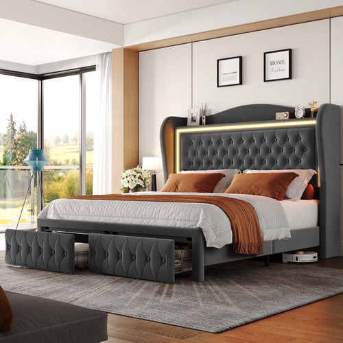 Queen size led - size, frame